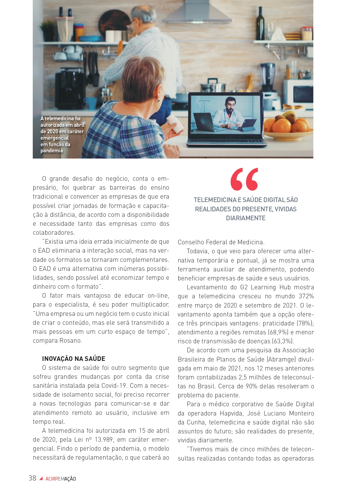 Página 38 da reportagem da Revista Ação